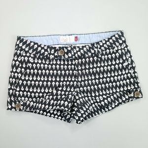 SO Low Rise Junior Shorts Black and White S